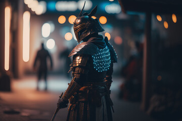 Fototapeta na wymiar Samurai Cyberpunk