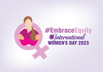 Conceptual poster for International Women's Day. Women's rights and equal opportunity backdrop art. 
For International Women's Day 2023, the slogan will be 