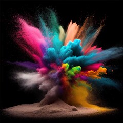 Holi Festival Color Explosion. Generative AI.