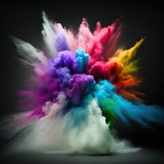 Holi Festival Color Explosion. Generative AI.