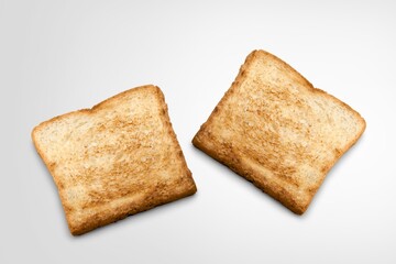 Two tasty toasted hot bread pieces