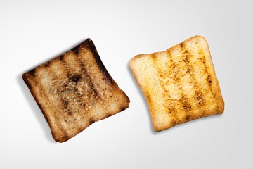 Two tasty toasted hot bread pieces