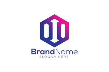 Minimalist polygon balance logo design template