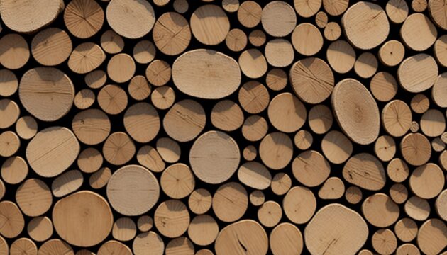 a large pile of wood logs stacked on top of each other with a red heart in the middle of the wood and a red heart on top of the logs.  generative ai