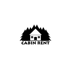 Black and white house illustration isolated on black background.  