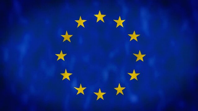 Flag of Europe. European Union 4K Waving Flag Background Loop.
