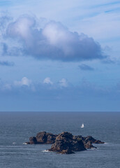 Lone Boat in the Ocean