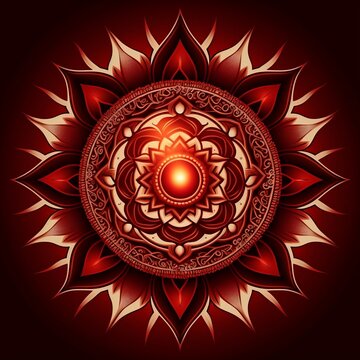 red chakra vector graphics, generative AI