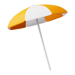 Summer elements, Colorful beach umbrella, 3d rendering