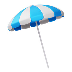 Summer elements, Colorful beach umbrella, 3d rendering