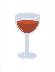 Wine glass icon with wine. Isolated sign glass of wine background. Vector illustration.
