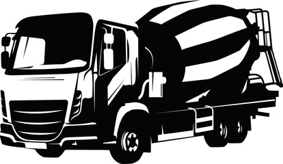 Car with barrel concrete mixer construction machinery design