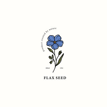 Line art flax seed drawing

