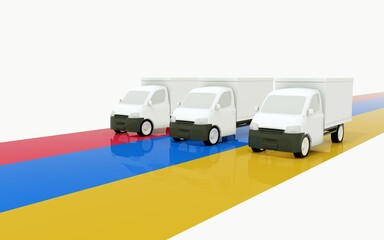 Truck Car Illustration. Grandmax Car. Logistic transportation. 3D Rendering.