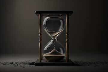 Hourglass dark with generative AI technology