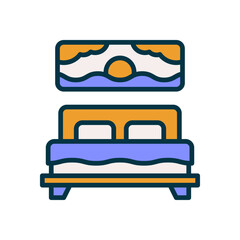 double bed icon for your website, mobile, presentation, and logo design.