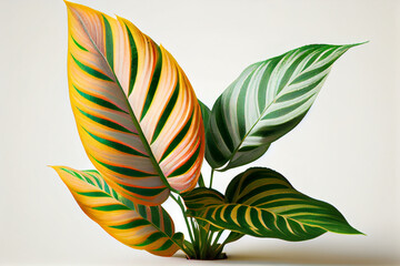 Calathea plant, calathea leaves, calathea plant stripes, calathea plant generative ai