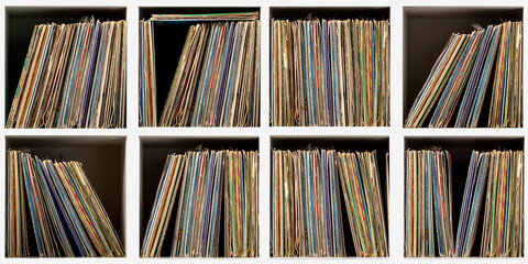 Vintage old hardback books. Education background. Back to school. Copy Space.