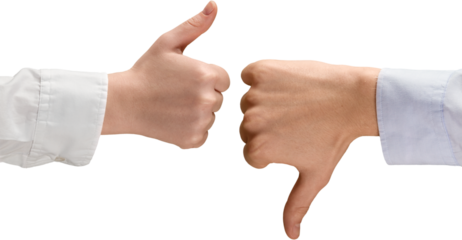 Disagreement Thumbs Up and Thumbs Down