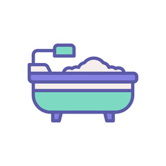 bathtub icon with filled color style