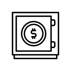 safe box icon with line style