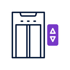 elevator icon with mix line and solid style