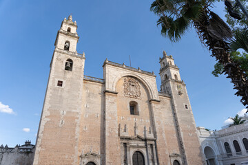 Fototapeta premium Yucatan Cathedral located in Izamal, Mexico