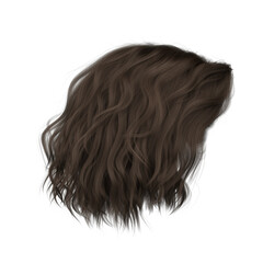 3d render illustration beauty short hair isolated brown brunette