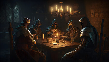 Knights in a tavern 