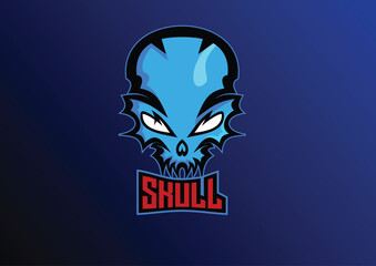 skull gaming logo mascot design