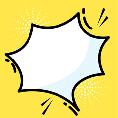 Isolated empty comic speech bubble Vector