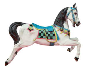 Cheval de bois d'un carrousel	