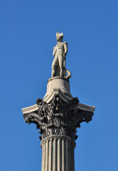 Lord Nelson Statue on the Column in Trafalgar Square