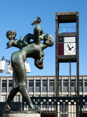 'Joyride' statue and Clock Tower, Stevenage Town Centre