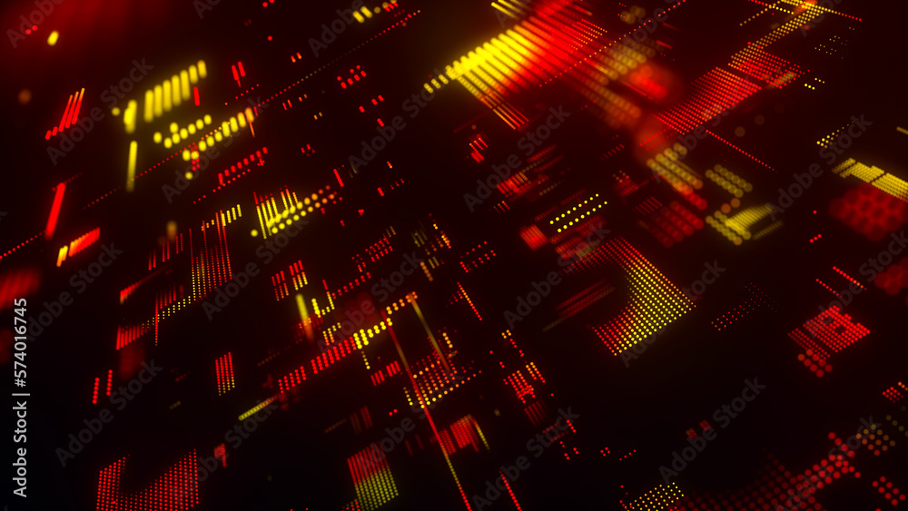 Poster abstract technology background. big data digital code. data flow information. futuristic dots backgr