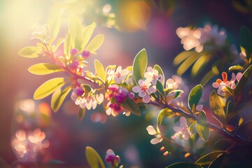 Close Up View of a Beautiful Spring Background Scenery. Created with Generative AI Technology