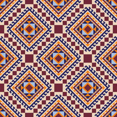 colorful seamless pattern with ethnic ornament