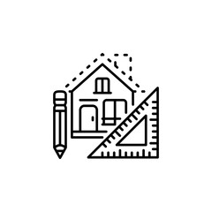 architectural vector icon. real estate icon outline style. perfect use for logo, presentation, website, and more. simple modern icon design line style
