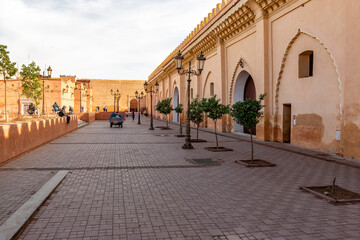 Fototapeta premium Beautiful street of old medina in Marrakech, Morocco, Africa