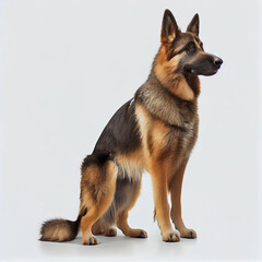 German shepherd dog  poses isolated on white background, good for png