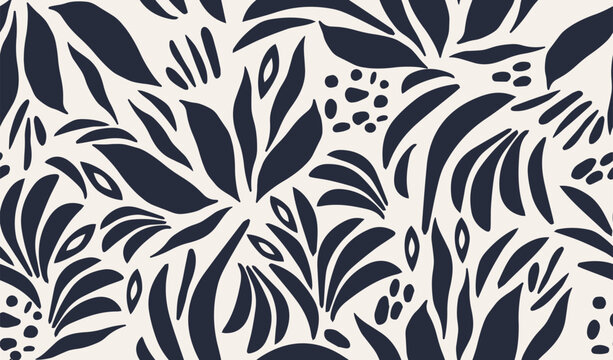 Hand drawn minimal abstract organic shapes pattern. Collage contemporary print. Fashionable template for design.