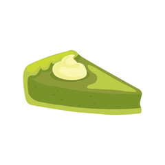 Flat design food and gastronomy icon on Matcha pie