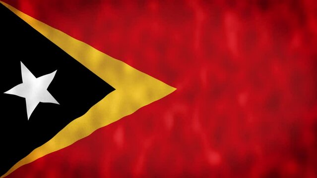 Animation of Timor Leste flag. 4K. East Timor flag flying, Democratic Republic of Timor-Leste flag render animation.