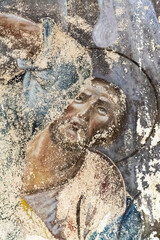 painting, frescoes, abandoned Orthodox church