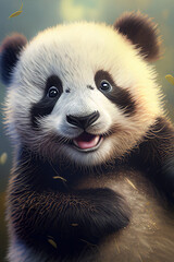 Obraz premium Adorable baby panda