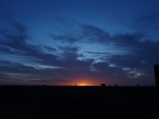 sunset over the city