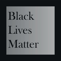Minimalistic banner inscription Black Lives Matter. BLM support. Square outline with an inscription in defense of African Americans. The problem of racial difference