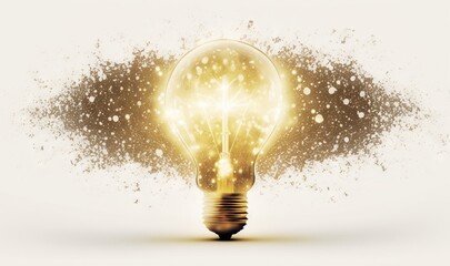  a glowing light bulb with a lot of dust around it.  generative ai