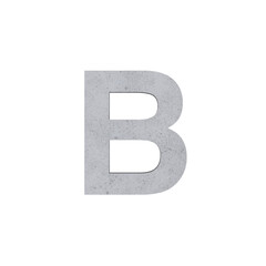 B alphabet letters cement concrete isolated. Alphabetical font. Grunge 3D, realistic vector illustration