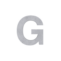 G alphabet letters cement concrete isolated. Alphabetical font. Grunge 3D, realistic vector illustration